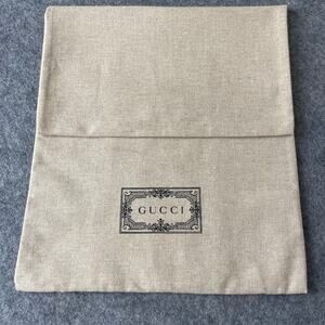 Guuci Beige Black Logo Dust Bag Folded Storage Cover 10"x12"